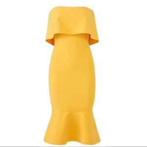 Likely Conrad Yellow Strapless Midi Dress